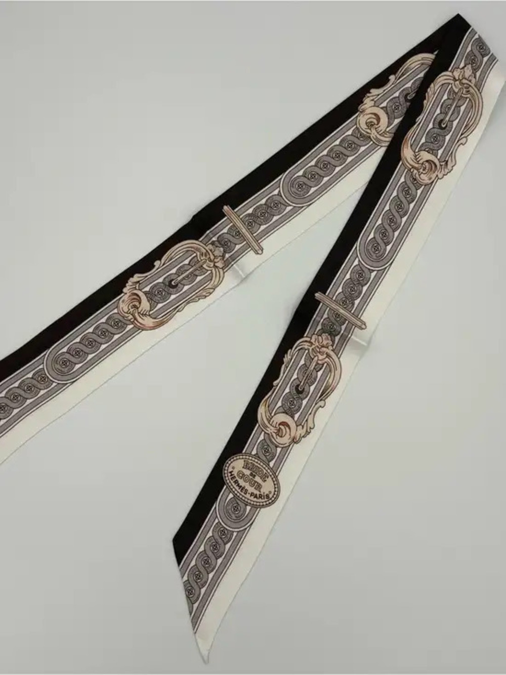 Hermes Twilly Bride de Cour 100% Silk Bag Tie Scarf